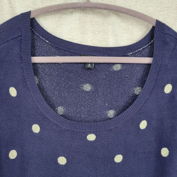 Torrid Mini Challis Skater Gold Polka Dot Navy Blue Sweater Dress Preppy Fall - Picture 5 of 16